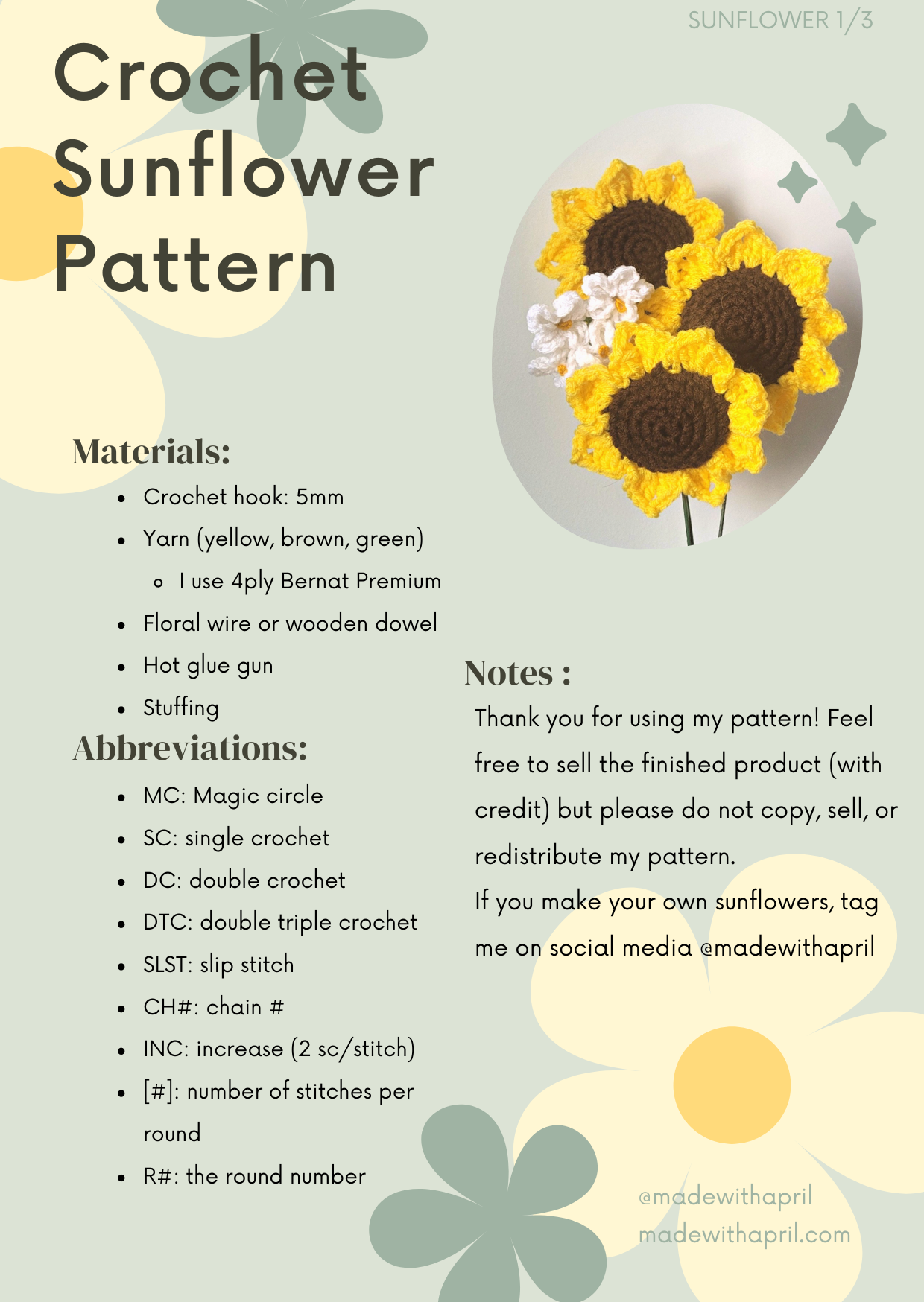 Bouquet Crochet Pattern BUNDLE - 13 Flower Patterns