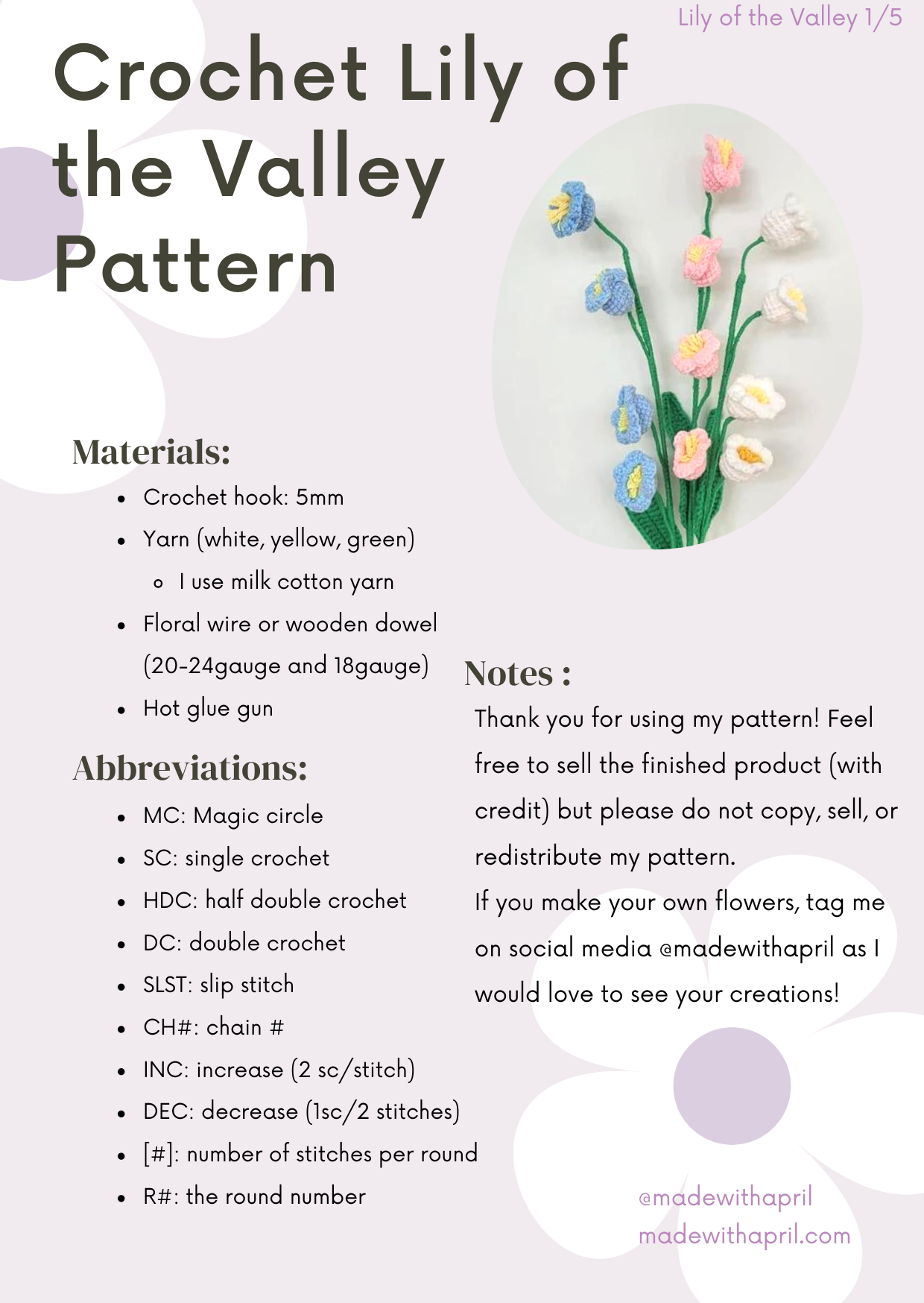 Bouquet Crochet Pattern BUNDLE - 13 Flower Patterns