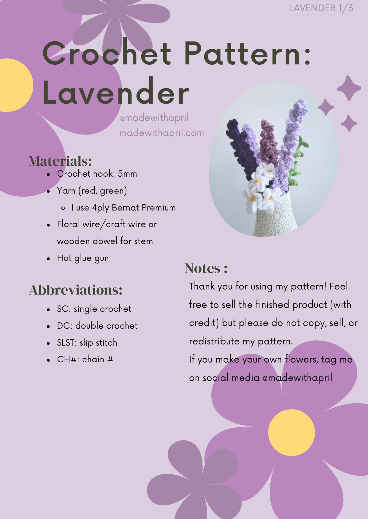 Lavender Crochet Pattern