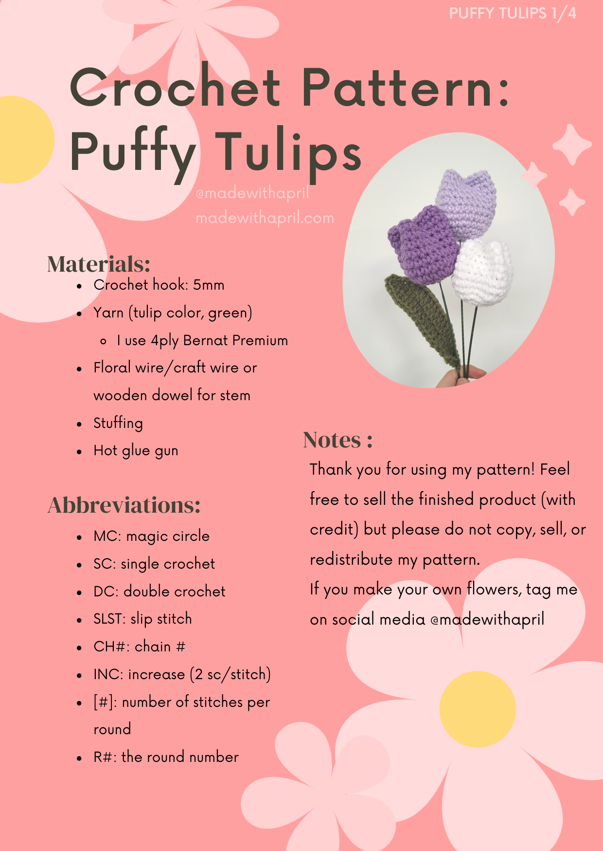 Puffy Tulip Crochet Pattern