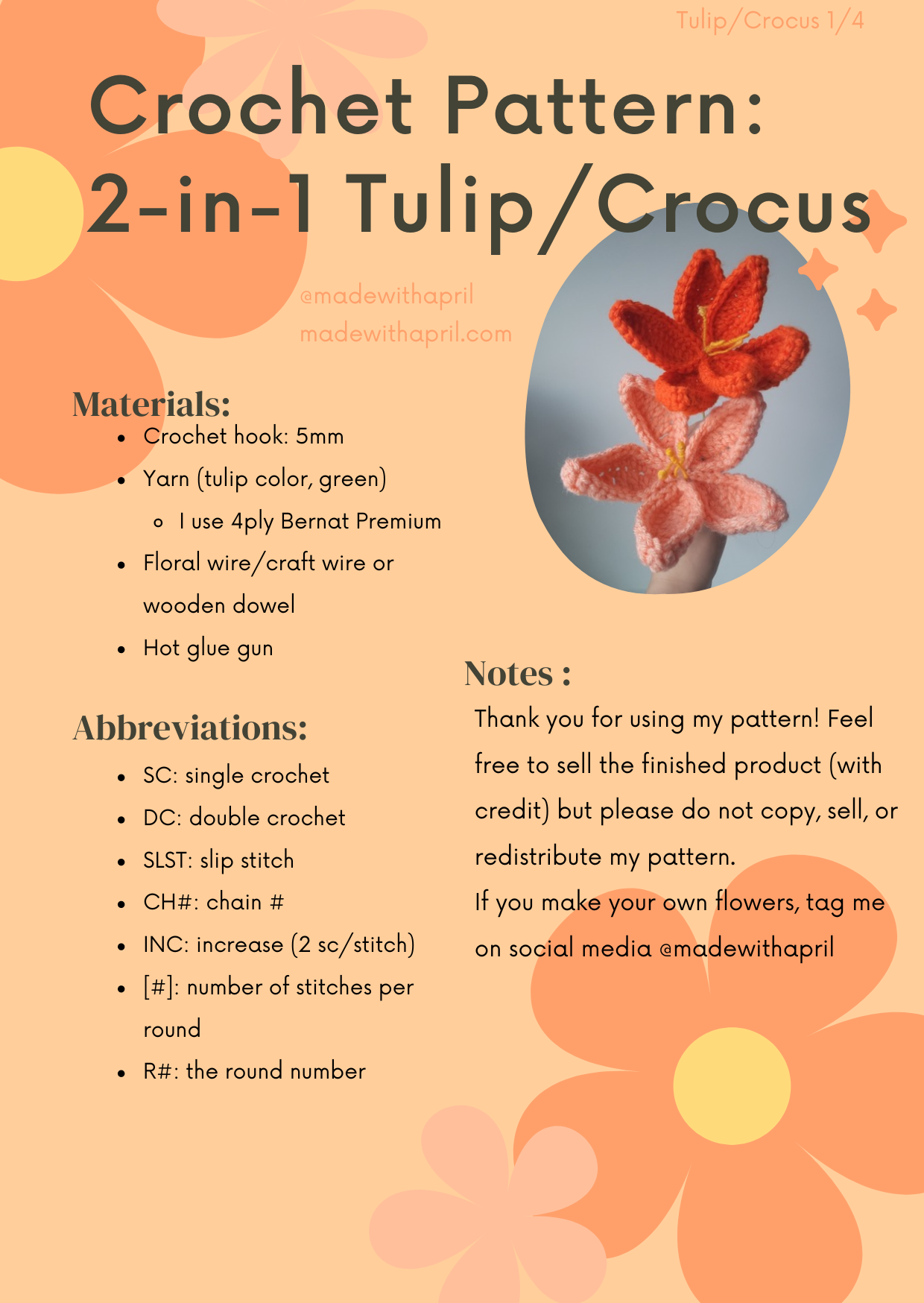 Tulip/Crocus 2-in-1 Crochet Pattern