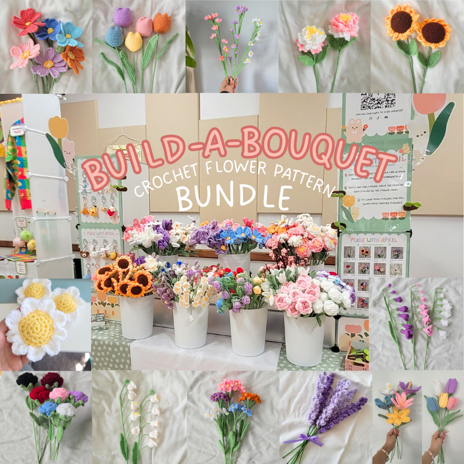 Bouquet Crochet Pattern BUNDLE - 13 Flower Patterns